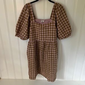 Madewell | gingham puff dress | L
